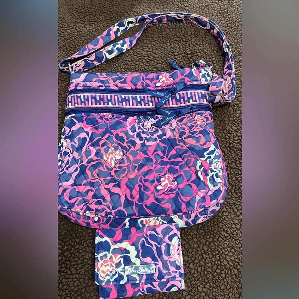 Authentic Vera Bradley medium purse and matching wallet